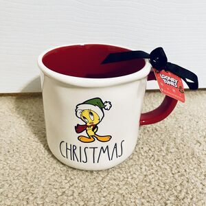 Rae Dunn Tweety Bird Christmas Looney Tunes Coffee Mug Cup Holiday Kitchenware